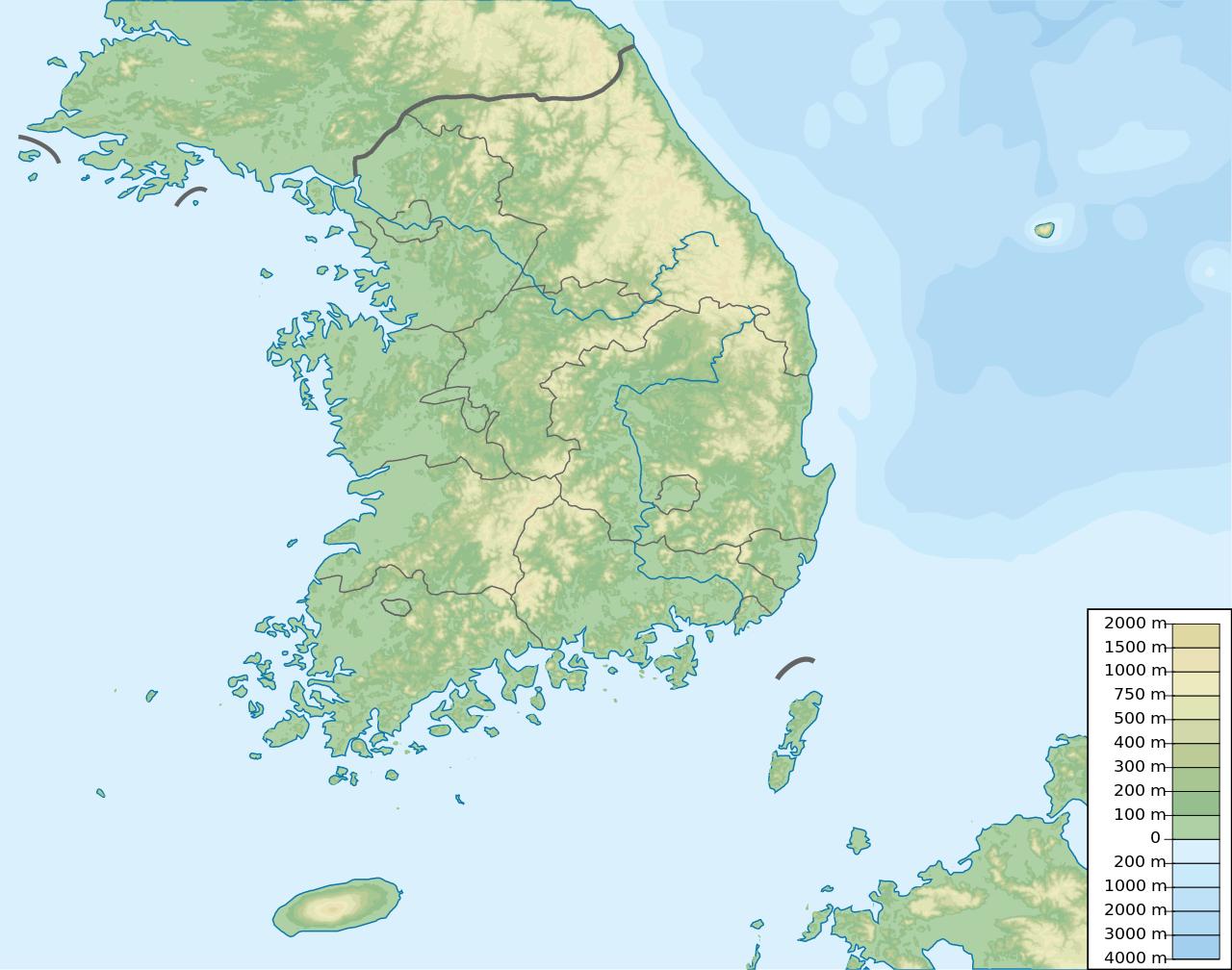 South Korea Geographical Map Geographical Map Of South Korea (Rok): Topography And Physical Features Of South  Korea (Rok)