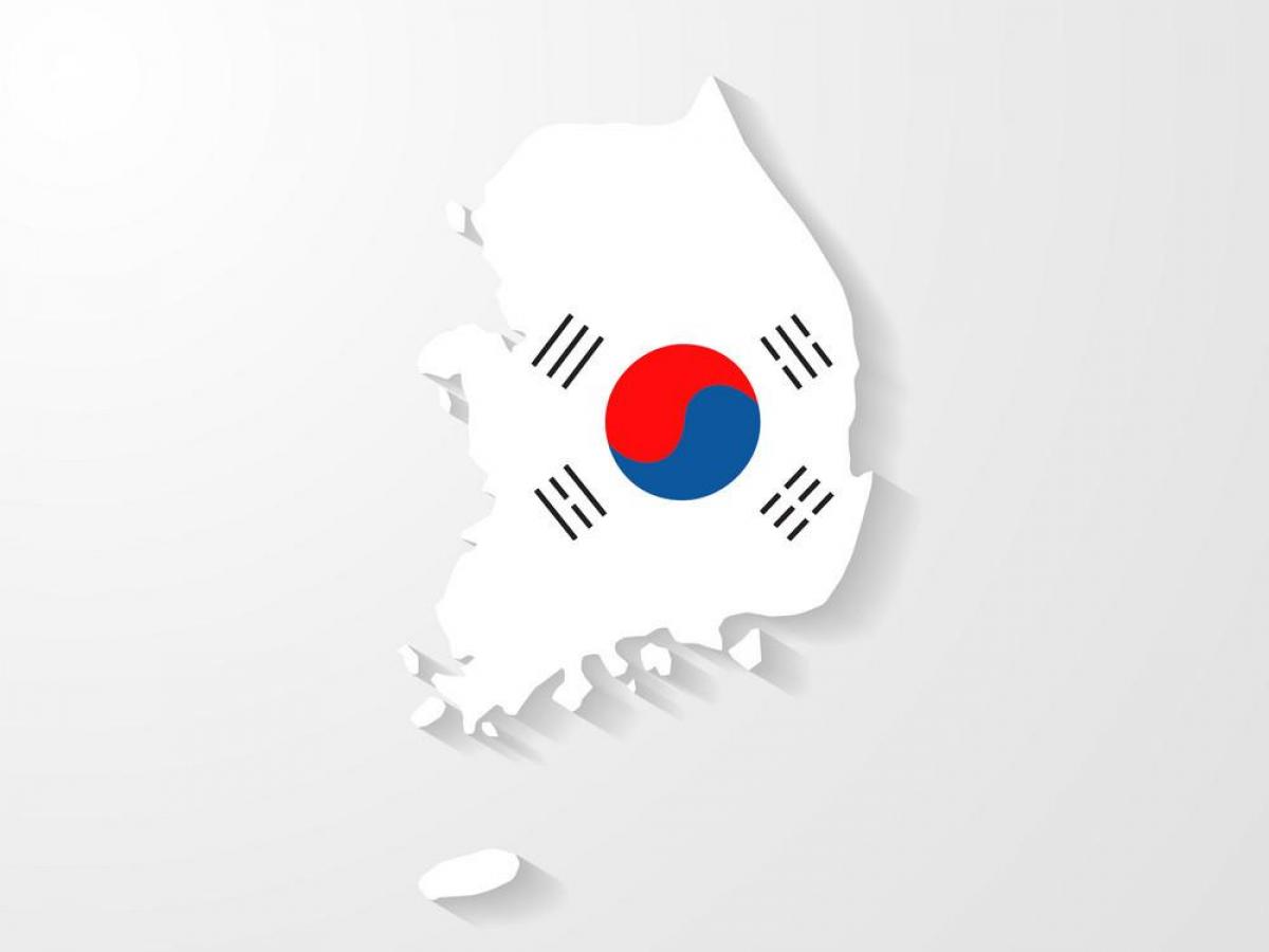Map of South Korea (ROK) flag