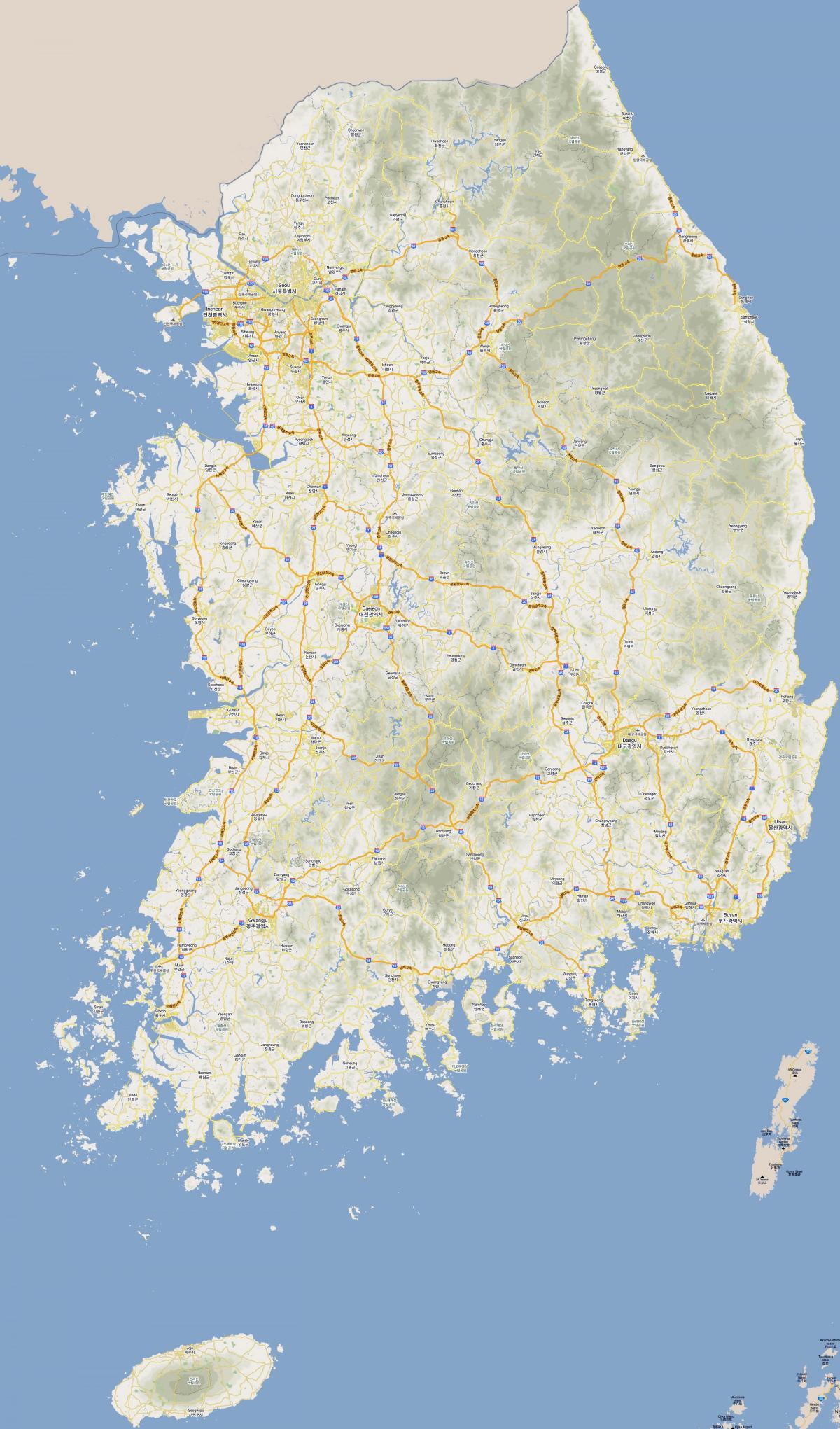 Motorway map of South Korea (ROK)