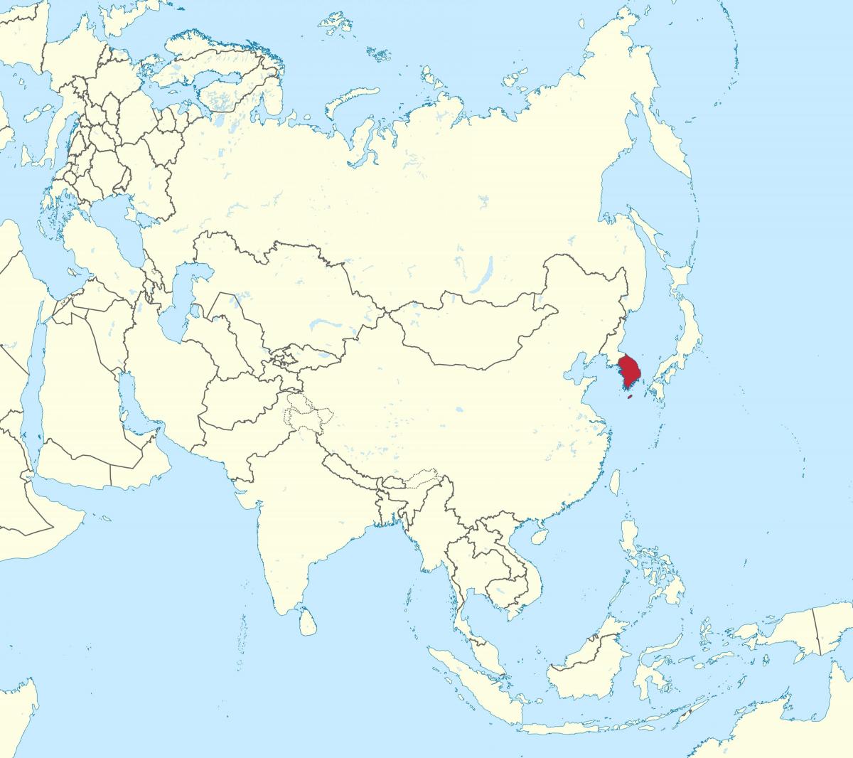South Korea (ROK) location on the Asia map
