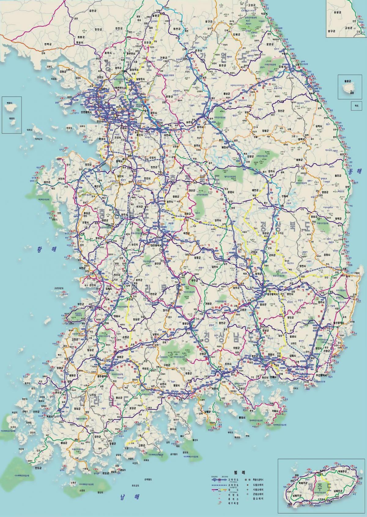 Driving map of South Korea (ROK)