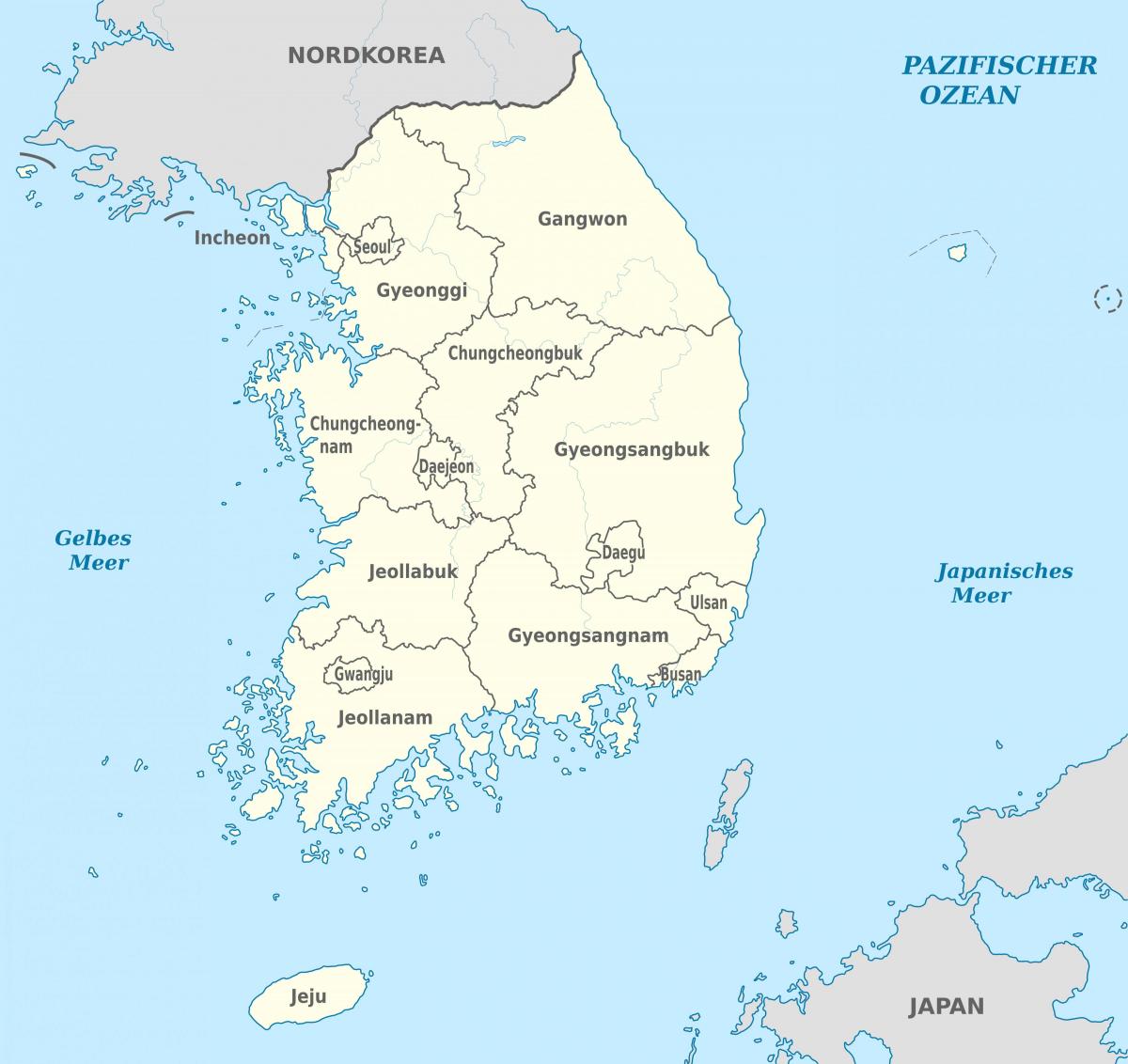 South Korea (ROK) state map